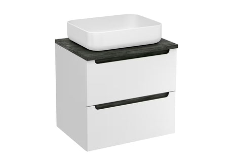 Bijeli viseća ormarić ispod umivaonika Naturel Stilla 60x60x45 cm s dvije ladice i pokrovnom pločom