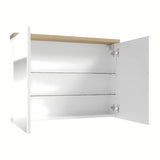 Bijeli ormarić s ogledalom Naturel Stilla 80x60 cm s dvoja vrata