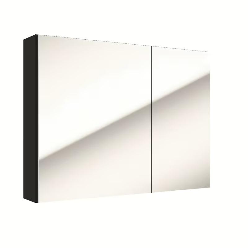 Ormarić s Ogledalom Naturel Stilla 80x60 cm s crnim mat okvirom za zid