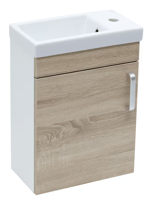 Viseća kupaonski ormarić s keramičkim umivaonikom Naturel Vario Dekor u dekoru hrasta bardolino.