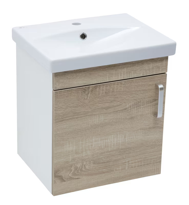 Viseća kupaonski ormarić s keramičkim umivaonikom Naturel Vario Dekor u dekoru hrasta bardolino mat