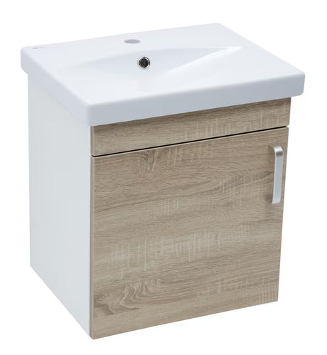 Viseća kupaonski ormarić s keramičkim umivaonikom Naturel Vario Dekor u dekoru hrasta bardolino mat