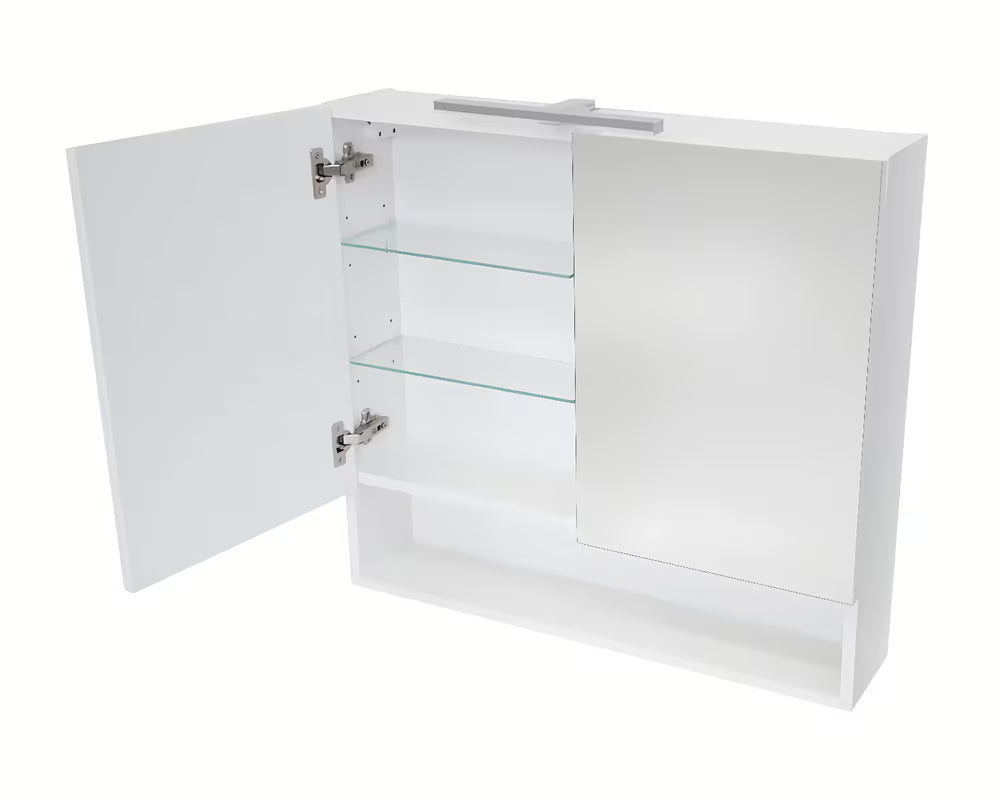 Ormarić s Ogledalom Naturel Vario Dekor 75x68,6 cm u mat bijeloj boji sa staklenim policama