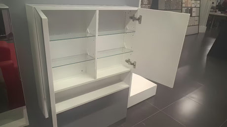 Ormarić s Ogledalom Naturel Vario Dekor 75x68,6 cm u mat bijeloj boji sa staklenim policama