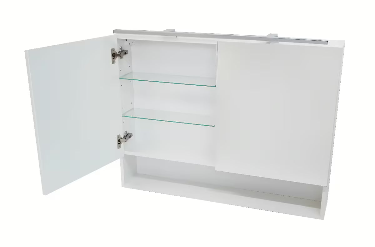 Ormarić s Ogledalom Naturel Vario u mat bijeloj boji sa zrcalnim vratima