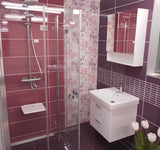 Bijeli ormarić s ogledalom Naturel Vario s univerzalnim okretnim vratima i dvije police.