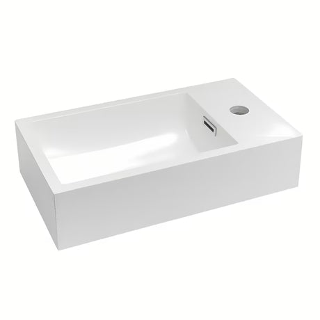 Naturel Verona umivaonik za kupaonski ormarić od lijevanog mramora s preljevom, bijela