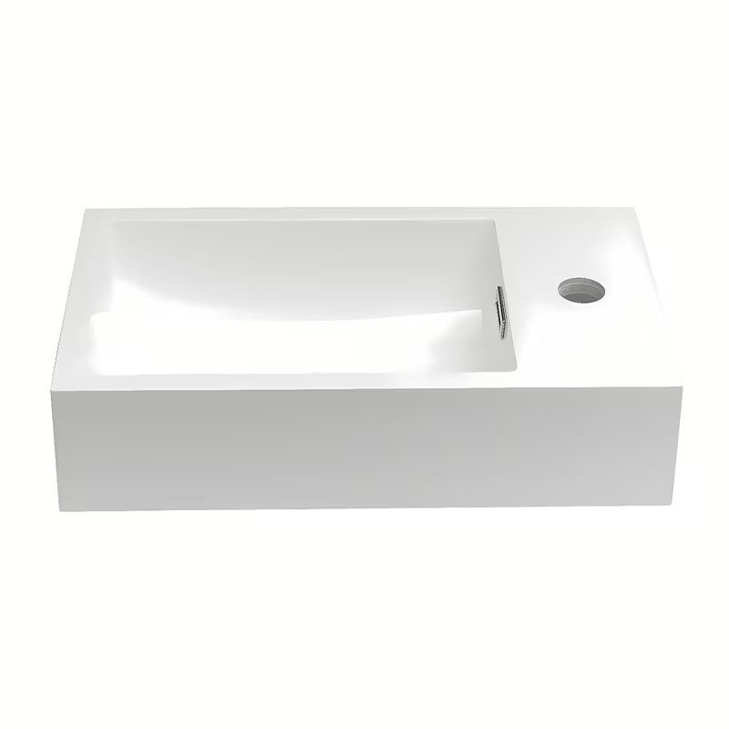 Naturel Verona umivaonik za kupaonski ormarić od lijevanog mramora s preljevom, bijela