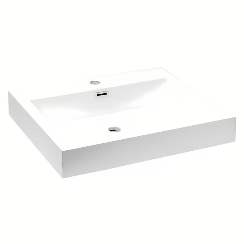 Naturel Verona umivaonik za kupaonski ormarić od lijevanog mramora s preljevom, bijela izvedba