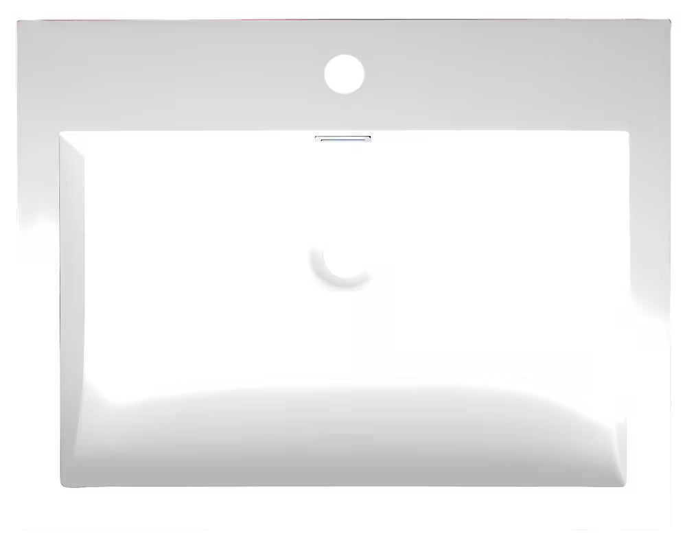 Naturel Verona umivaonik za kupaonski ormarić od lijevanog mramora s preljevom, bijela izvedba