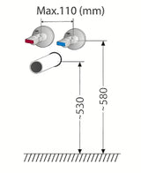 Bijeli sjajni ormarić s umivaonikom Naturel Verona s velikom ladicom i umivaonikom od lijevanog mramora.