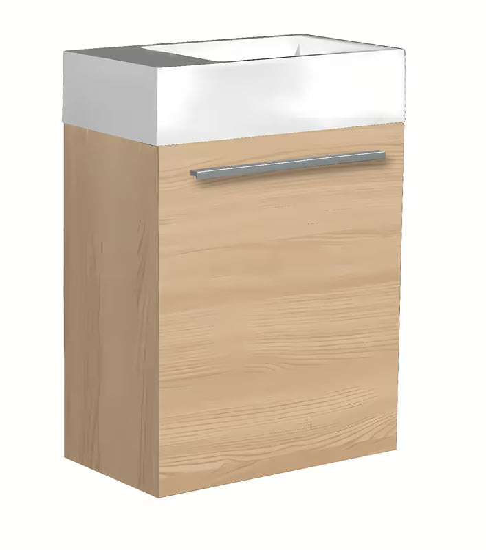 Viseća ormarić s umivaonikom Naturel Verona u svijetlom drvu, 46x26x50 cm