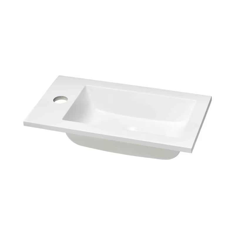 Bijeli namještajni mali umivaonik Naturel Verona 40 x 22 cm od lijevanog mramora s otvorom za pro slavinu