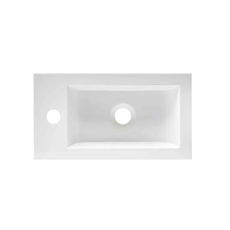 Bijeli namještajni mali umivaonik Naturel Verona 40 x 22 cm od lijevanog mramora s otvorom za pro slavinu