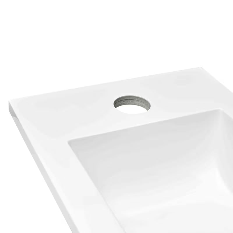 Bijeli namještajni mali umivaonik Naturel Verona 40 x 22 cm od lijevanog mramora s otvorom za pro slavinu