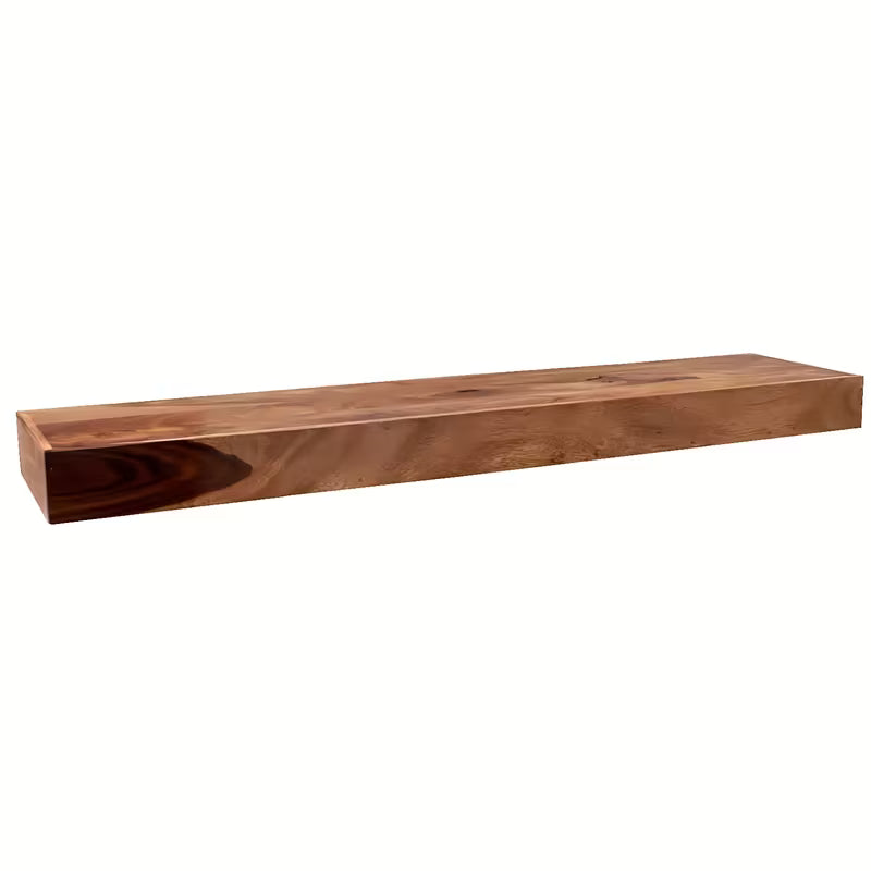 Polica za zid Naturel Wood od masivnog palisandra s mat površinom i izraženom teksturom drva.