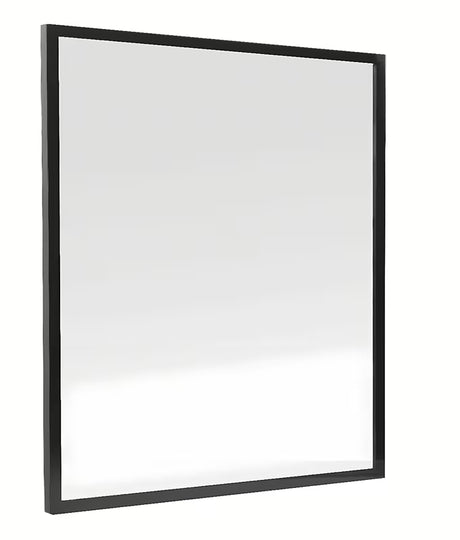Kupaonsko ogledalo Naturel s crnim aluminijskim okvirom, dimenzije 80 x 80 cm.