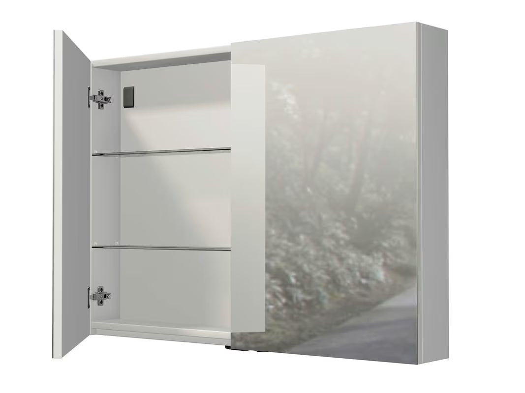Ormarić s Ogledalom Naturel 100x72 cm u sivo-srebrnoj boji s dvoja zrcalna vrata