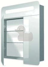 Sivo-srebrna ormarić s ogledalom Naturel 80x65 cm s dvoja vrata i LED rasvjetom