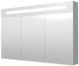 Ormarić s Ogledalom Naturel 120x75 cm u sivo-srebrnoj boji s trojim zrcalnim vratima i LED rasvjetom