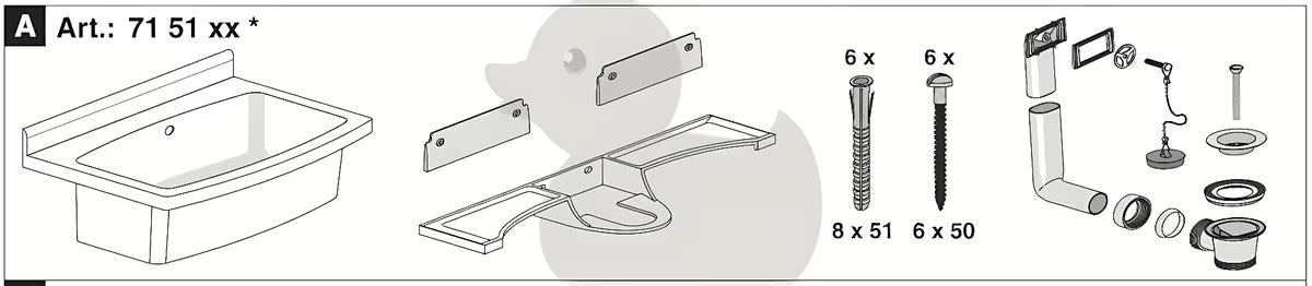 Bijeli servisni izljevnik Nicoll Abu Maxi 70x50 cm s odlagališnom plohom i mogućnošću ugradnje stojeće slavine.