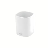 Bijeli samostojeći  držač četkica za zube Nimco Badu od polirezina (tvrda plastika).