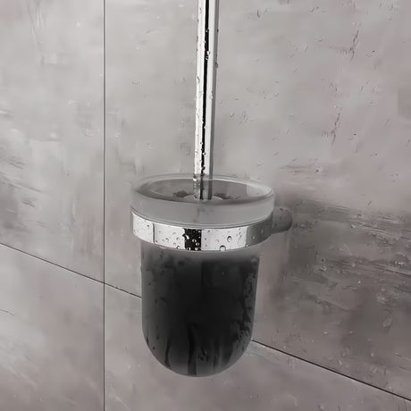 ČETKA za Wc Nimco Bormo u krom izvedbi s posudom od mat stakla i crnom četkom