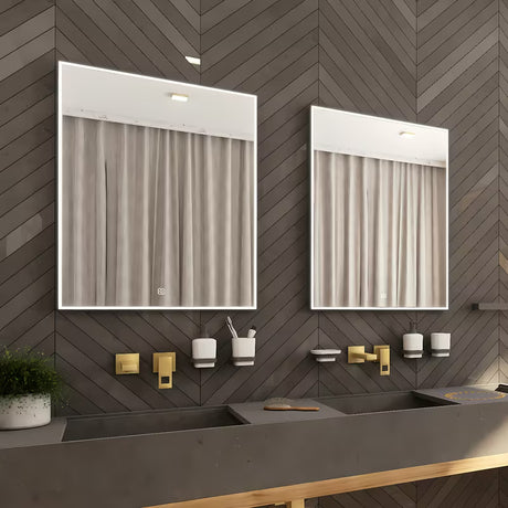 Nimco s pozadinskim osvjetljenjem LED ogledalo 60x80 cm u crnoj izvedbi s osvjetljenjem po obodu