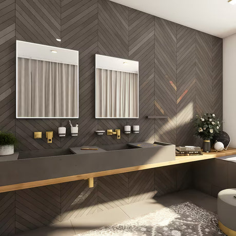 Nimco s pozadinskim osvjetljenjem LED ogledalo 60x80 cm u crnoj izvedbi s osvjetljenjem po obodu