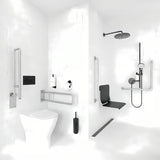 Sigurnosni ručka Nimco pro bez barijera WC školjke od nehrđajućeg čelika za kupaonicu, prikladan uz kadu i za tuševi.