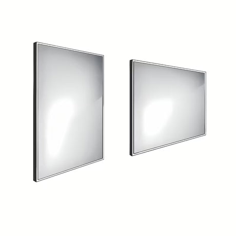 Nimco s pozadinskim osvjetljenjem LED ogledalo 60x80 cm u crnoj izvedbi s osvjetljenjem po obodu