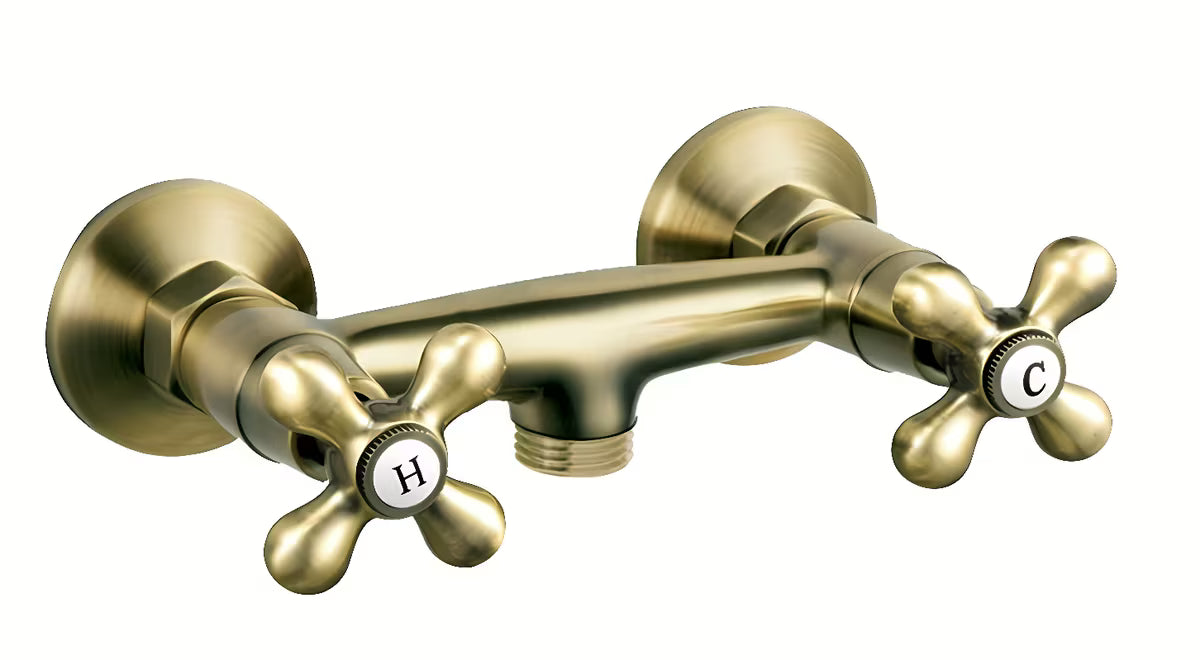 Ventilna zidna miješalica za tuš Novaservis Ferro Antica u brončanoj izvedbi.