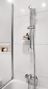 Tuš set Novaservis Metalia 54 u krom izvedbi s ručnim tušem, posudicom za sapun, tuš šipkom i metalnim crijevom AntiTwist.