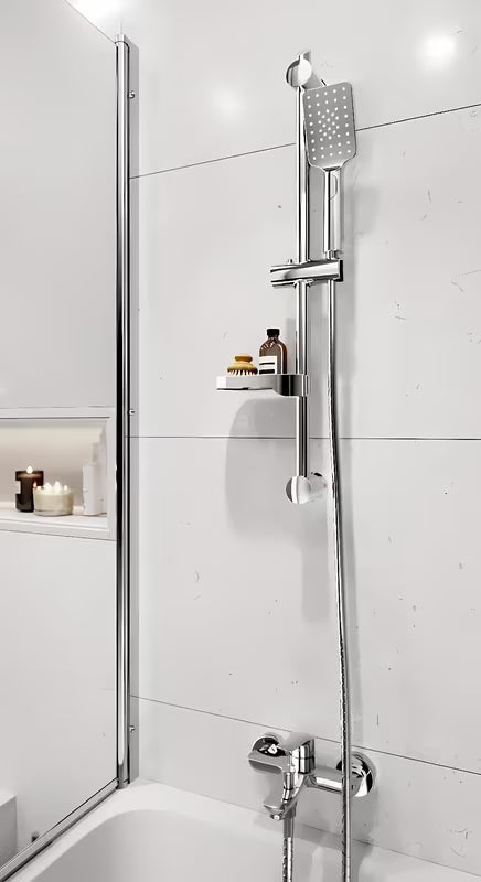 Tuš set Novaservis Metalia 54 u krom izvedbi s ručnim tušem, posudicom za sapun, tuš šipkom i metalnim crijevom AntiTwist.