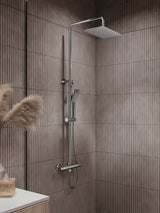 Novaservis Metalia 54 tuš sustav s termostatskom miješalicom u krom izvedbi s nadglavnim tušem 300x200 mm