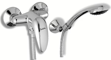 Zidna miješalica za tuš Novaservis Metalia 55 u krom izvedbi s tuš setom