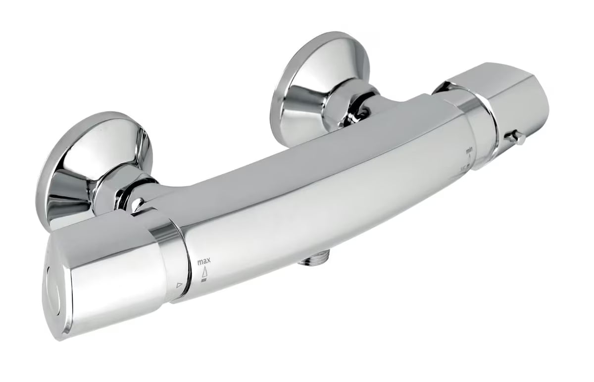 Kromirana termostatska miješalica za tuš Novaservis Metalia 57 pro za zidnu montažu sa stabilnom temperaturom vode.