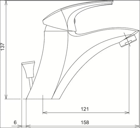 Novaservis Metalia 57 jednoručna baterija stojeća miješalica za umivaonik s odvodom u kromiranoj izvedbi