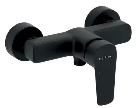 Jednoručna Baterija zidna miješalica za tuš Novaservis Metalia 58 u mat crnoj boji bez tuš seta.