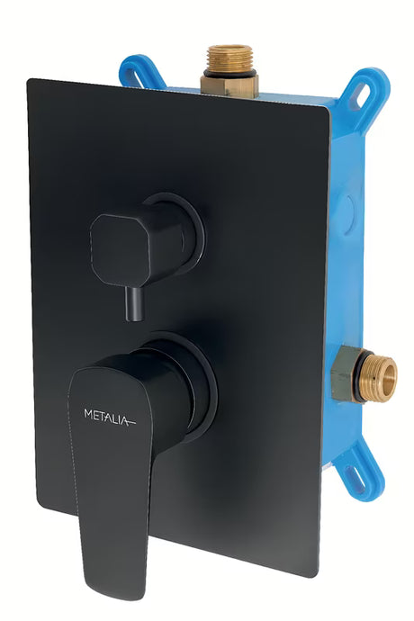 Novaservis Metalia 58 podžbukna za tuš i miješalica za kadu u crnoj boji s mat površinom
