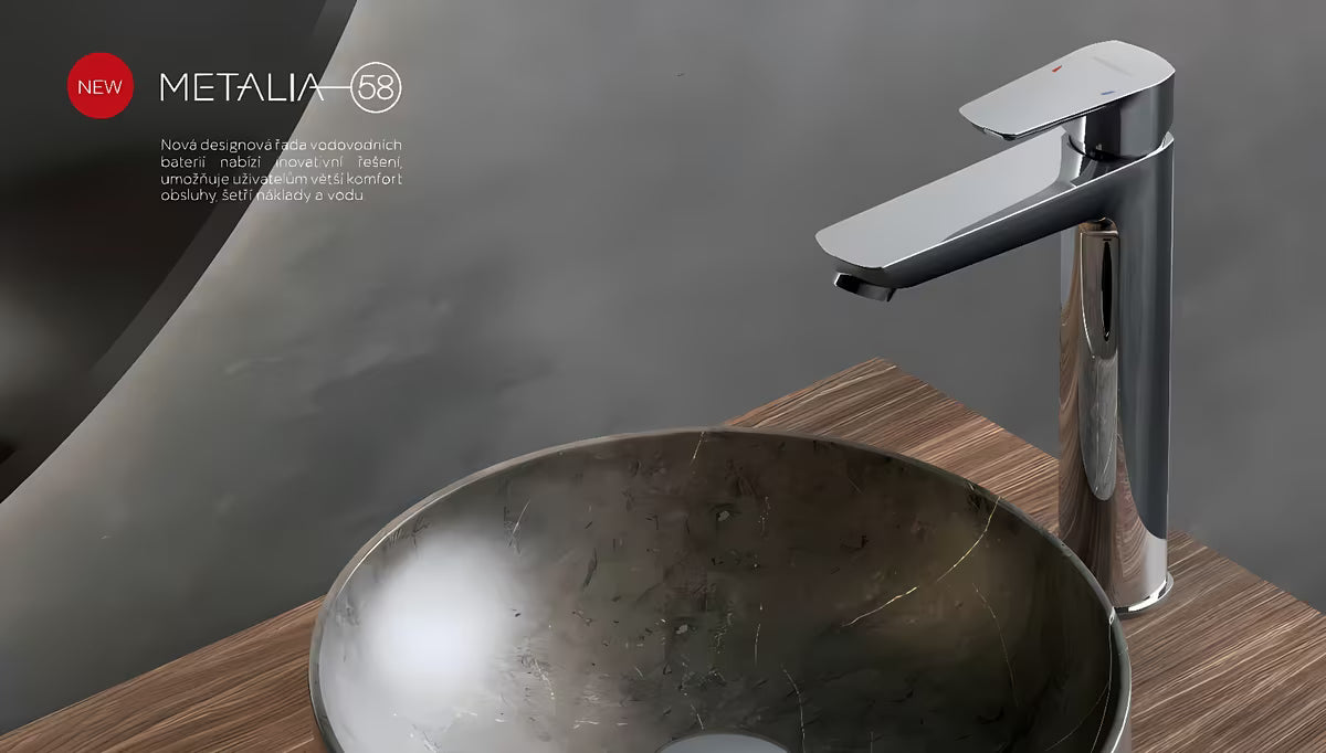 Novaservis Metalia 58 visoka jednoručna baterija miješalica za umivaonik u krom izvedbi bez odvoda