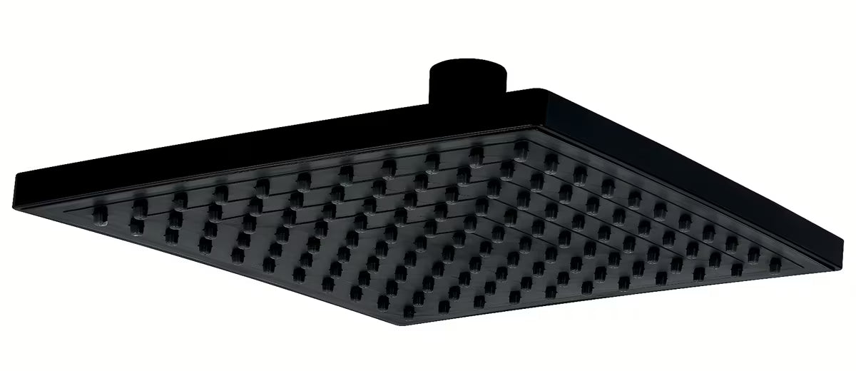 Crna kvadratna nadglavni tuš Novaservis 20x20 cm od nehrđajućeg čelika s EasyClean mlaznicama