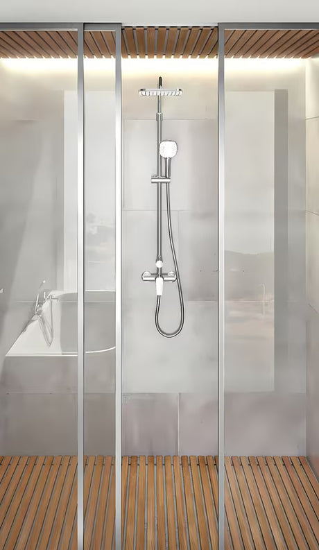 Kromirani tuš sustav Novaservis Metalia 58 s nadglavnim tušem 23x23 cm i ručnim tušem