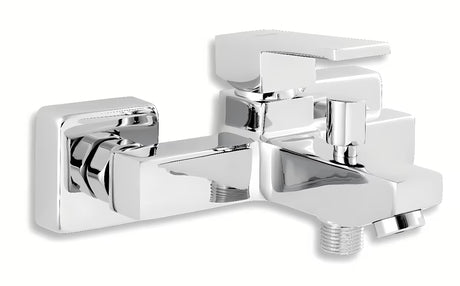 Novaservis Titania Cube jednoručna baterija zidna miješalica za kadu u krom izvedbi s četvrtastim dizajnom