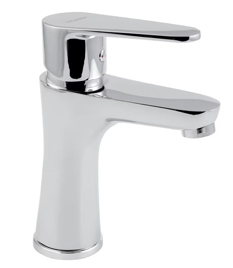 Jednoručna Baterija stojeća miješalica za umivaonik Novaservis Titania Fresh Eco u sjajnom kromu bez odvoda.