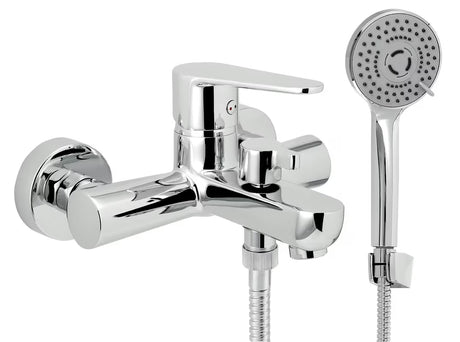 Novaservis Titania Fresh Eco jednoručna baterija zidna miješalica za kadu s tuš setom u sjajnom kromu