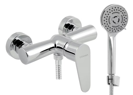 Novaservis Titania Fresh Eco jednoručna baterija zidna miješalica za tuš s tuš setom u sjajnom kromu
