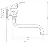 Novaservis Titania Iris jednoručna baterija zidna miješalica za sudoper u krom izvedbi s okretnim izljevom