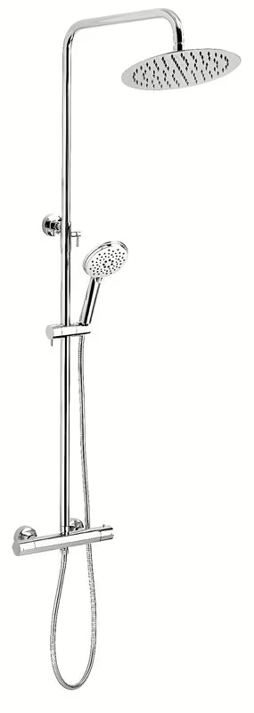Novaservis Titania Pure kromirani tuš sustav s termostatskom miješalicom i Slim Design nadglavnim tušem 250 mm.