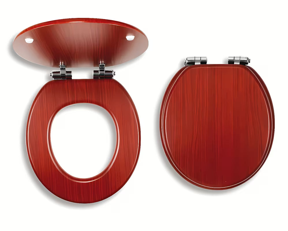 WC daska Novaservis od MDF-a s furnirom sa soft Close i kromiranim mesinganim ručkicama